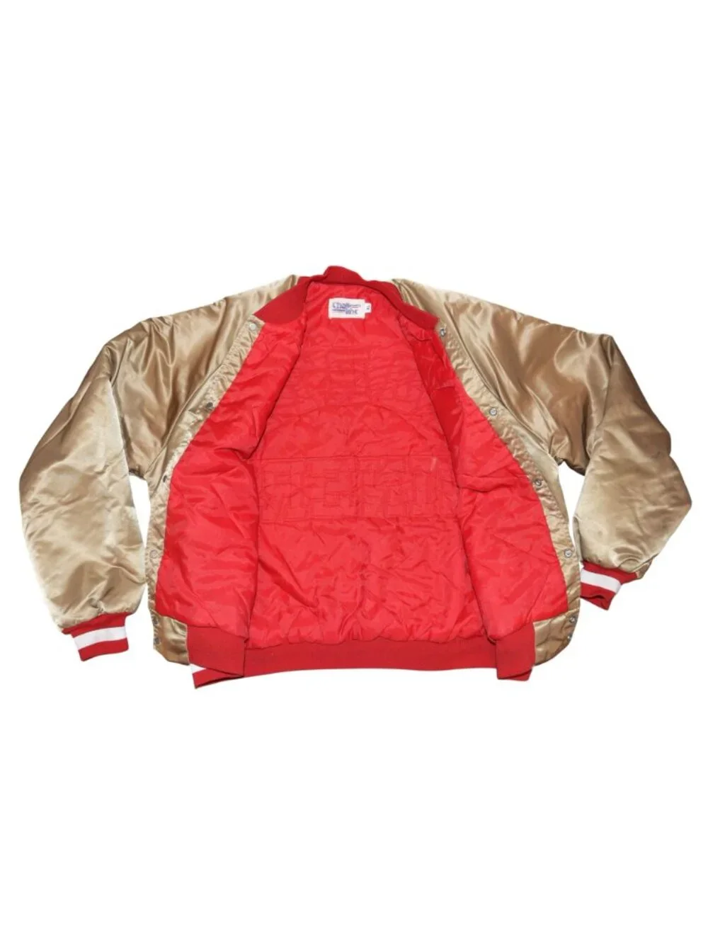 Vintage San Francisco 49ers Chalkline Satin Bomber Jacket XL Made in USA
